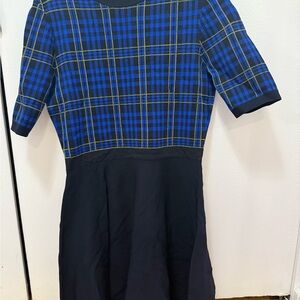 Blue and Black Plaid Dress
